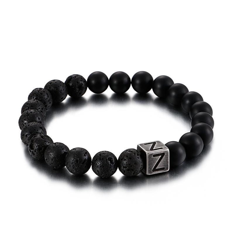 Bracelet Homme Pierre de Lave Personnalisé en Perle - Mon Bracelet Homme