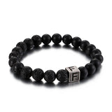 Bracelet Homme Pierre de Lave Personnalisé en Perle - Mon Bracelet Homme