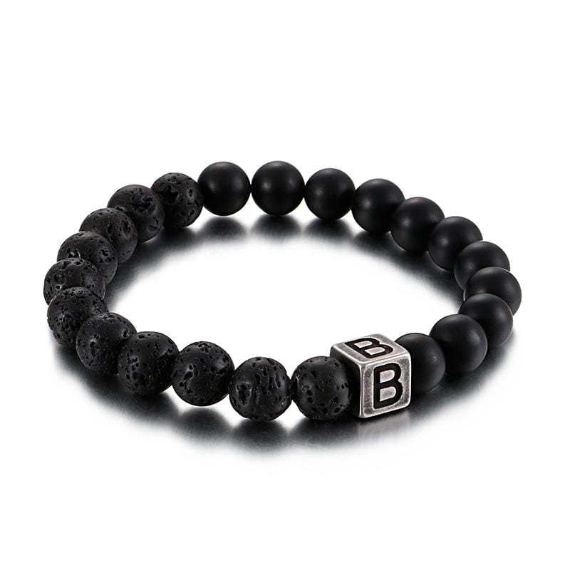 Bracelet Homme Pierre de Lave Personnalisé en Perle - Mon Bracelet Homme