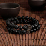 Bracelet Homme Pierre de Lave Personnalisé en Perle - Mon Bracelet Homme