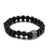 Bracelet Homme Pierre de Lave Personnalisé en Perle - Mon Bracelet Homme