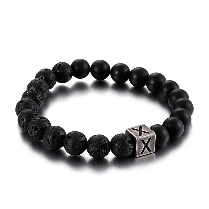 Bracelet Homme Pierre de Lave Personnalisé en Perle - Mon Bracelet Homme