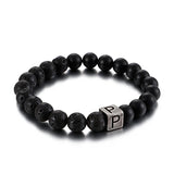 Bracelet Homme Pierre de Lave Personnalisé en Perle - Mon Bracelet Homme