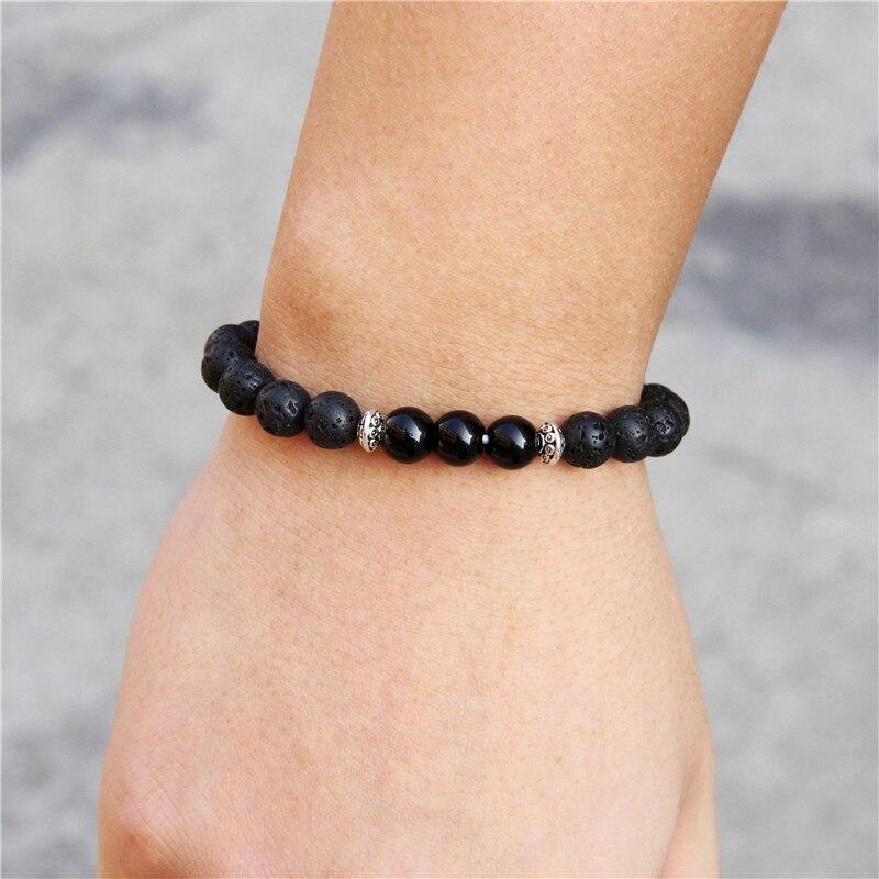 Bracelet Homme Pierre de Lave Réglable en Perle - Mon Bracelet Homme