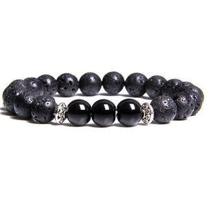 Bracelet Homme Pierre de Lave Réglable en Perle - Mon Bracelet Homme