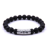 Bracelet Homme Pierre de Lave Roche Volcanique en Perle - Mon Bracelet Homme