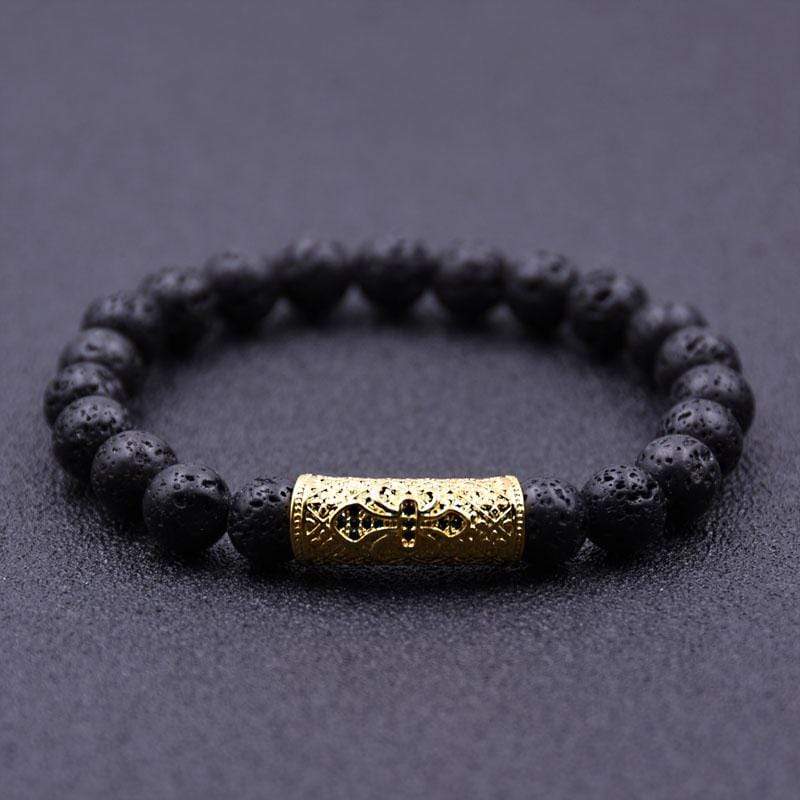 Bracelet Homme Pierre de Lave Roche Volcanique en Perle - Mon Bracelet Homme