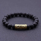 Bracelet Homme Pierre de Lave Roche Volcanique en Perle - Mon Bracelet Homme