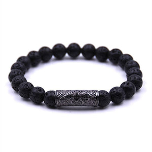Bracelet Homme Pierre de Lave Roche Volcanique en Perle - Mon Bracelet Homme