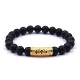 Bracelet Homme Pierre de Lave Roche Volcanique en Perle - Mon Bracelet Homme
