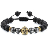 Bracelet Homme Pierre de Lave Spartiate en Perle - Mon Bracelet Homme