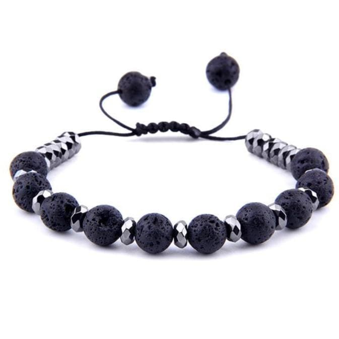Bracelet Homme Pierre de Lave Style Original en Perle - Mon Bracelet Homme