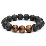 Bracelet Homme Pierre de Lave Tendance en Perle