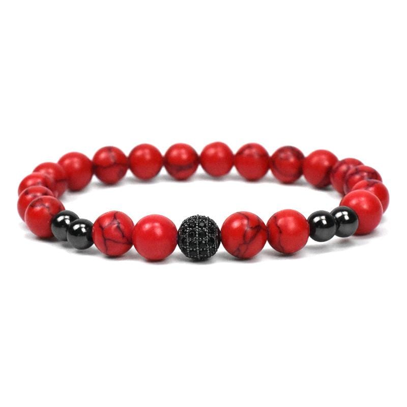 Bracelet Homme Rouge Luxe en Perle - Mon Bracelet Homme