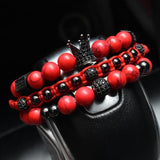 Bracelet Homme Rouge Luxe en Perle - Mon Bracelet Homme