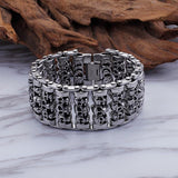 Bracelet Homme Tête De Mort Acier - Mon Bracelet Homme