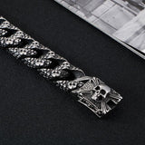 Bracelet Homme Tête de Mort Antique en Acier - Mon Bracelet Homme