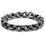 Bracelet Homme Tête de Mort Chaîne Macabre en Acier - Mon Bracelet Homme