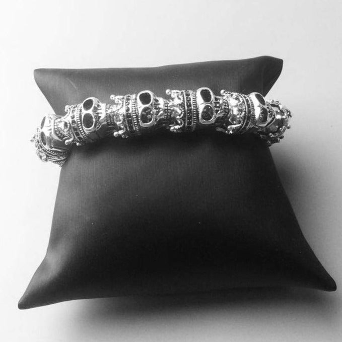 Bracelet Homme Tête de Mort Couronné en Acier - Mon Bracelet Homme