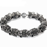 Bracelet Homme Tête de Mort Couronné en Acier - Mon Bracelet Homme