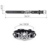 Bracelet Homme Tête de Mort en Cuir Punk - Mon Bracelet Homme