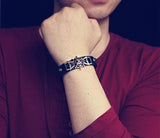 Bracelet Homme Tête de Mort en Cuir Punk - Mon Bracelet Homme