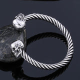 Bracelet Homme Tête de Mort Jonc Torsadé - Mon Bracelet Homme
