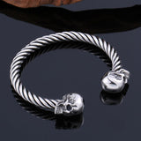 Bracelet Homme Tête de Mort Jonc Torsadé - Mon Bracelet Homme