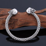 Bracelet Homme Tête de Mort Jonc Torsadé - Mon Bracelet Homme