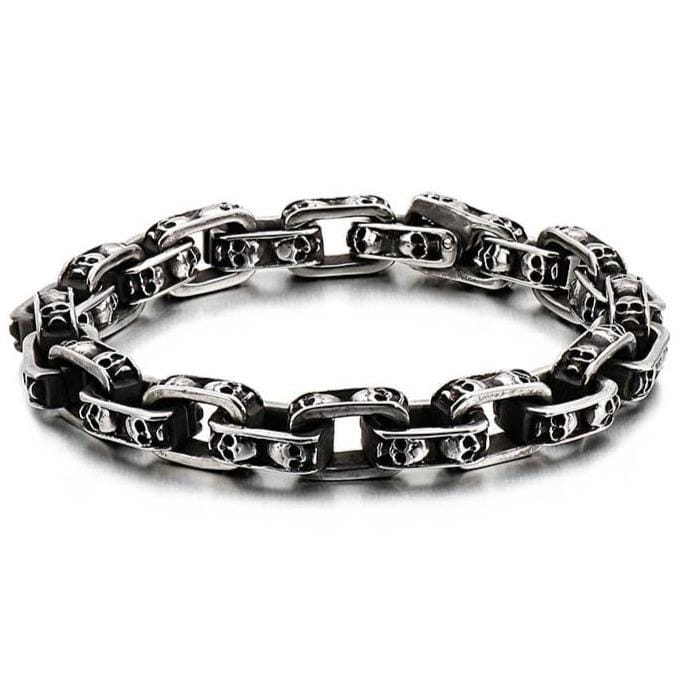 Bracelet Homme Tête de Mort Maille en Acier - Mon Bracelet Homme