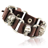 Bracelet Homme Tête de Mort Original en Cuir - Mon Bracelet Homme