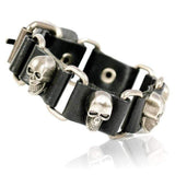 Bracelet Homme Tête de Mort Original en Cuir - Mon Bracelet Homme