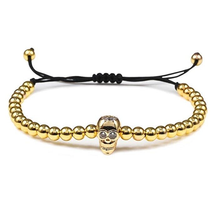 Bracelet Homme Tête de Mort Petites Perles - Mon Bracelet Homme