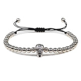 Bracelet Homme Tête de Mort Petites Perles - Mon Bracelet Homme