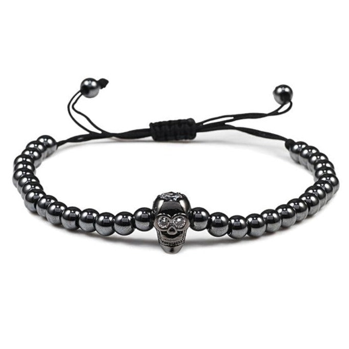 Bracelet Homme Tête de Mort Petites Perles - Mon Bracelet Homme