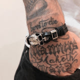 Bracelet Homme Tête de Mort Taille Unique en Cuir - Mon Bracelet Homme