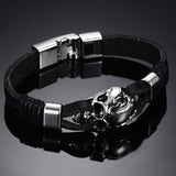 Bracelet Homme Tête de Mort Taille Unique en Cuir - Mon Bracelet Homme