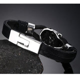 Bracelet Homme Tête de Mort Taille Unique en Cuir - Mon Bracelet Homme