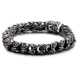 Bracelet Homme Tête de Mort Vintage en Acier