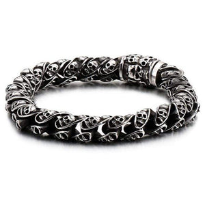 Bracelet Homme Tête de Mort Vintage en Acier - Mon Bracelet Homme