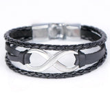 Bracelet Infini Avec Deux Lanières Tressées Pour Homme en Cuir - Mon Bracelet Homme