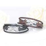 Bracelet Infini Avec Deux Lanières Tressées Pour Homme en Cuir - Mon Bracelet Homme