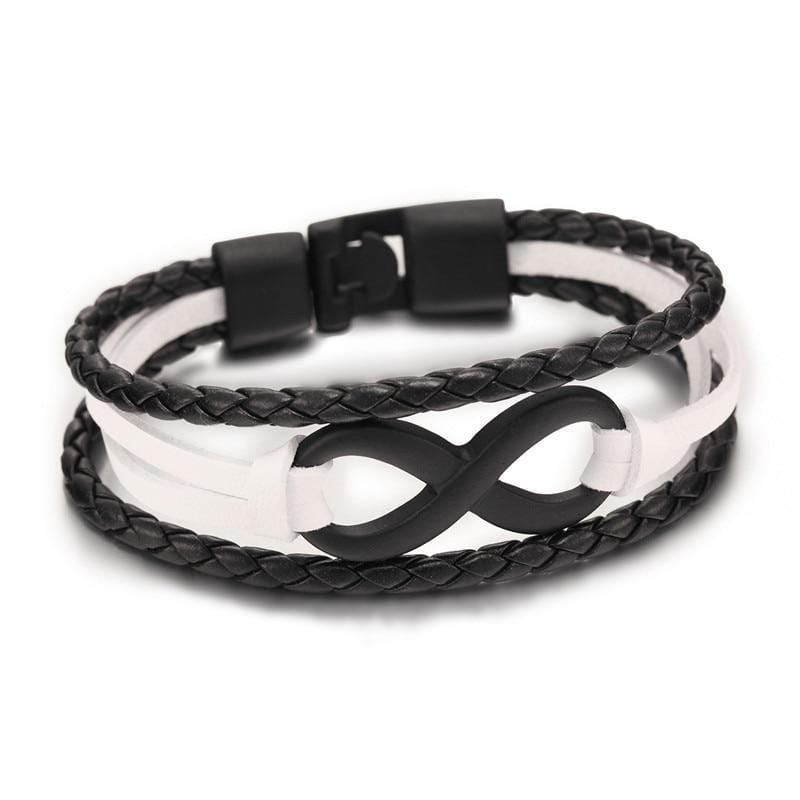 Bracelet Infini Avec Fermoir À Bascule Pour Homme en Cuir - Mon Bracelet Homme