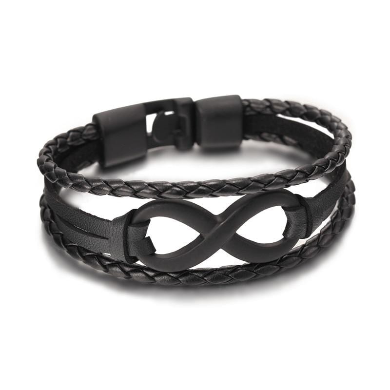 Bracelet Infini Avec Fermoir À Bascule Pour Homme en Cuir - Mon Bracelet Homme