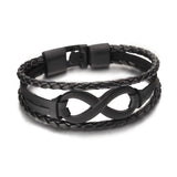 Bracelet Infini Avec Fermoir À Bascule Pour Homme en Cuir - Mon Bracelet Homme
