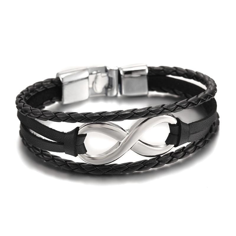 Bracelet Infini Avec Fermoir À Bascule Pour Homme en Cuir - Mon Bracelet Homme