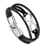 Bracelet Infini Avec Fermoir À Bascule Pour Homme en Cuir - Mon Bracelet Homme