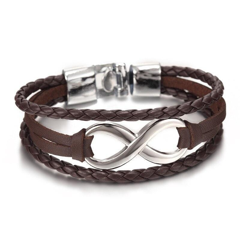 Bracelet Infini Avec Fermoir À Bascule Pour Homme en Cuir - Mon Bracelet Homme