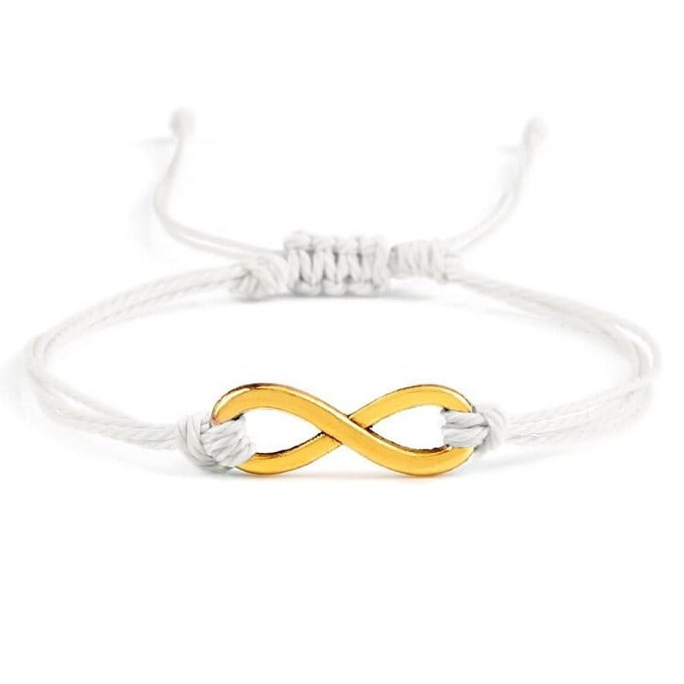 Bracelet infini Blanc en Corde Tressée - Mon Bracelet Homme