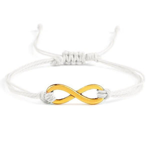 Bracelet infini Blanc en Corde Tressée - Mon Bracelet Homme